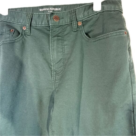 Banana Republic Traveler Mens Jeans 31X34 Green Stretch Athletic Fit Skinny M424 - Picture 4 of 13
